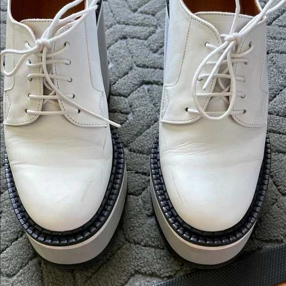 Robert Clergerie White Platform Wedge Shoes - Picture 2 of 5